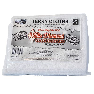 White Diamond Detail Products Terry Cloths Pack of 5